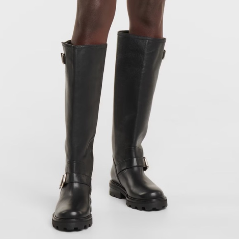 JIMMY CHOO Biker II Tall knee-high leather boots, size 9